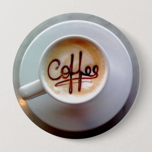 Bóton Redondo 10.16cm Xícara de café e pires latte café (Frente)