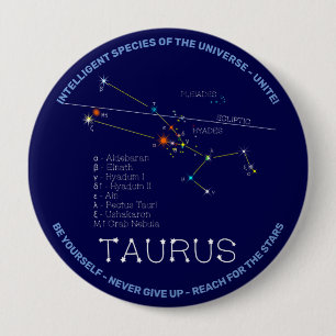 Bóton Redondo 10.16cm Zodiac Constelação Taurus