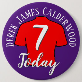 Bóton Redondo 15.24cm 7 de aniversário Crachá de futebol para personaliz