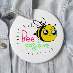 Bóton Redondo 15.24cm Abelhas Adoráveis Devem Ser Motivacionais Positiv