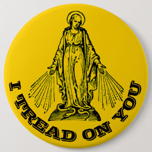 Bóton Redondo 15.24cm Abençoada Virgem Mãe Maria Religiosa Católica