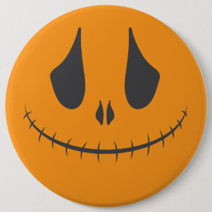 Bóton Redondo 15.24cm Abóbora de Halloween Fofa Com Sorriso