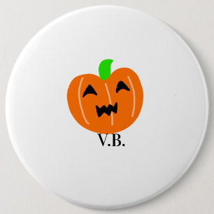 Bóton Redondo 15.24cm Abóbora laranja olhos assustadores halloween adici