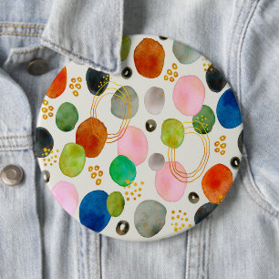 Bóton Redondo 15.24cm Abstrato Pebble Dourado Glitter Art