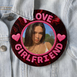 Bóton Redondo 15.24cm Add Girlfriend photo Gift Birthday Anniversary