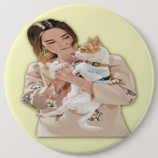 Bóton Redondo 15.24cm Adicionar personalização fotográfica (Frente)