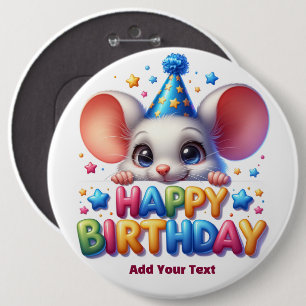 Bóton Redondo 15.24cm Adicione Seu Texto /Feliz Aniversário
