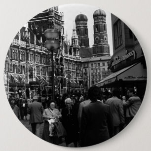 Bóton Redondo 15.24cm Alemanha Vintage Munique Frauenkirche Frauenplatz 