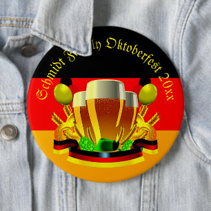 Bóton Redondo 15.24cm Alterar Ano do Texto Octoberfest 20xx Beer Glass B