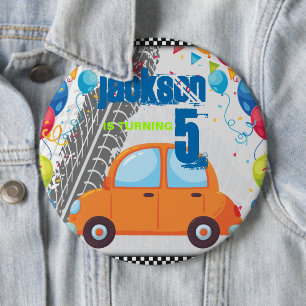 Bóton Redondo 15.24cm Aniversário Carros e design