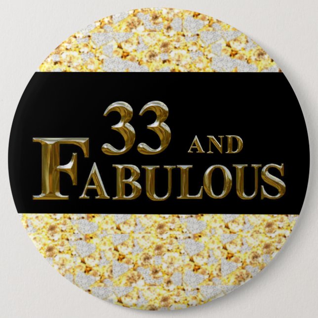 Bóton Redondo 15.24cm Aniversário de 33 anos (Frente)