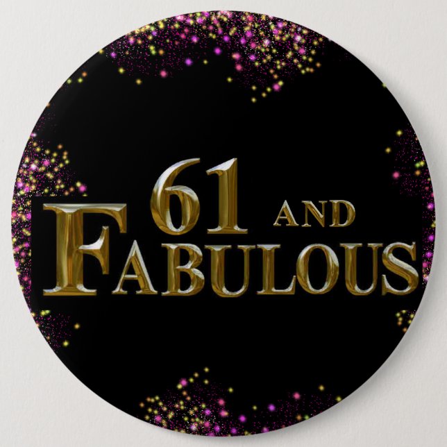 Bóton Redondo 15.24cm Aniversário de 61 anos (Frente)