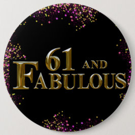 Bóton Redondo 15.24cm Aniversário de 61 anos