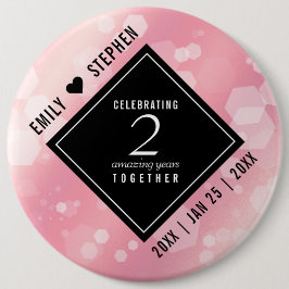 Bóton Redondo 15.24cm Aniversário de Casamento do Rosa Quartz Elegante