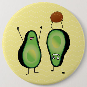 Bóton Redondo 15.24cm aplausos engraçada do Avocado fica verde