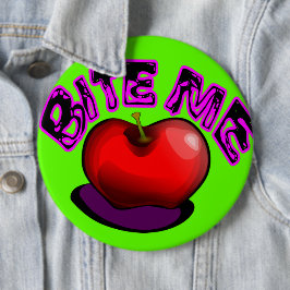 Bóton Redondo 15.24cm Apple BITE ME Nostálgico Pino Retro dos anos 90