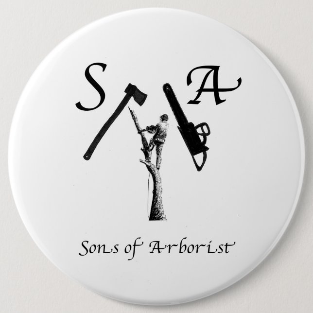 Bóton Redondo 15.24cm Arb Arb Chainsaw Lumberjack Arborist (Frente)