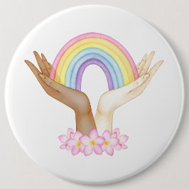 Bóton Redondo 15.24cm Arco-íris LGBT em Mãos