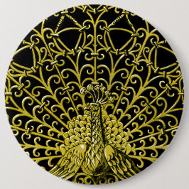 Bóton Redondo 15.24cm Art Nouveau Dourado Peacock