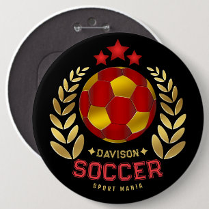 Bóton Redondo 15.24cm Arte de Emblema de Futebol Personalizado