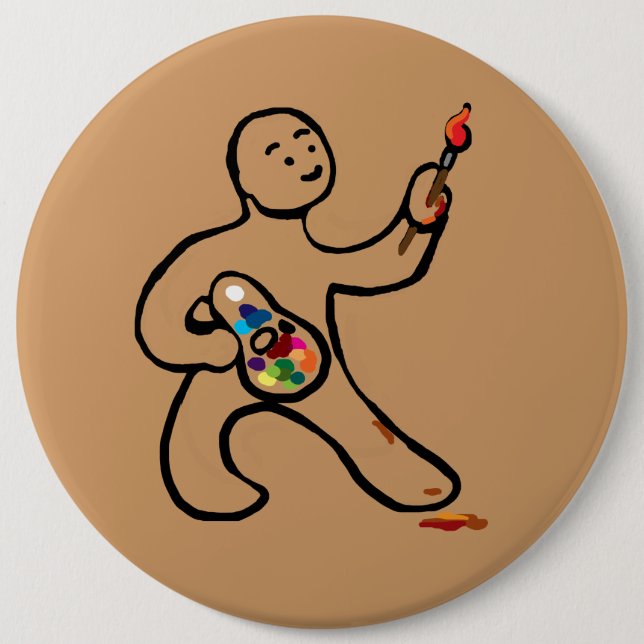 Bóton Redondo 15.24cm Artista no trabalho (Frente)