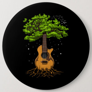 Bóton Redondo 15.24cm Árvore Acústica De Guitarra Da Vida
