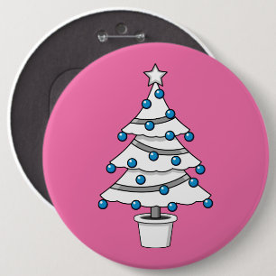 Bóton Redondo 15.24cm Árvore de Natal Branco