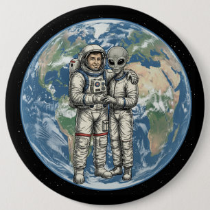 Bóton Redondo 15.24cm Astronauta e Alien