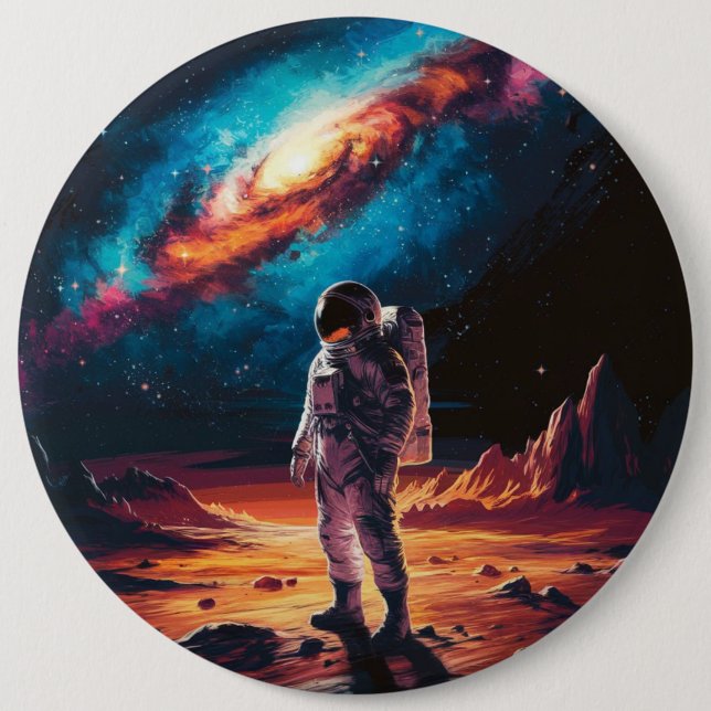 Bóton Redondo 15.24cm Astronauta no Planeta (Frente)