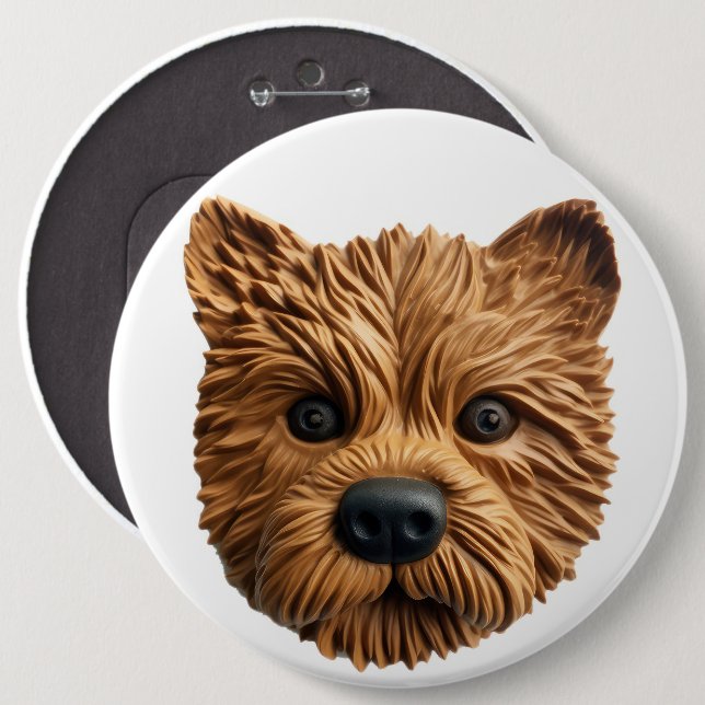 Bóton Redondo 15.24cm Australiano Terrier Dog 3D Inspirado (Frente & Verso)