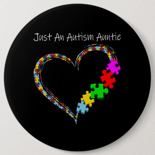 Bóton Redondo 15.24cm Autista  Apenas Uma Tia Autismo