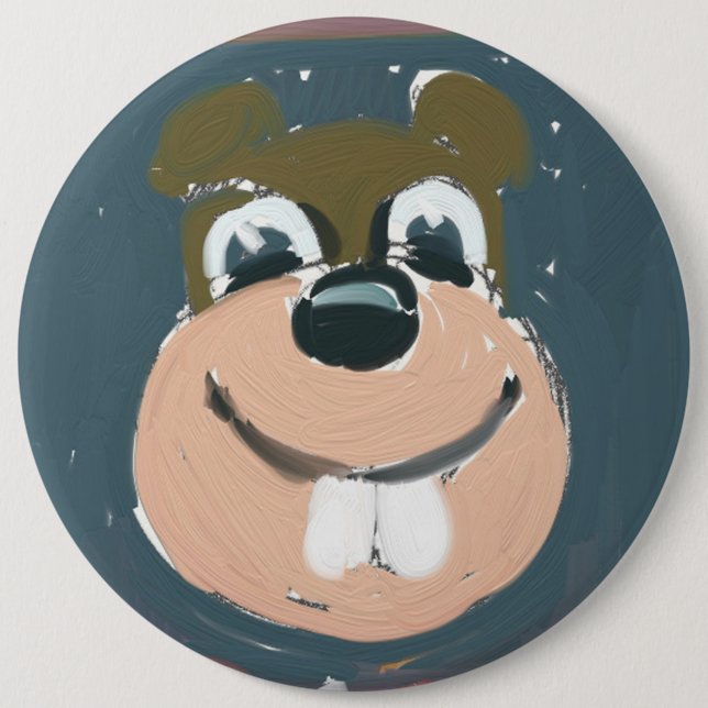 Bóton Redondo 15.24cm Autorretrato pelo botão Colossal do Esquilo NN (Frente)