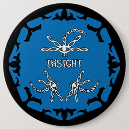 Bóton Redondo 15.24cm Azul, Barras de 3 Olhos Chakra "Insight"
