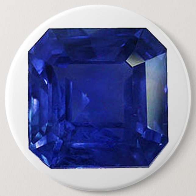 Bóton Redondo 15.24cm Azul Gemstone Sapphire Quadrado (Frente)
