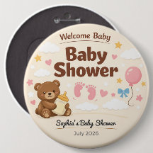 Baby Shower Pin | Welcome Baby | Teddy Bear