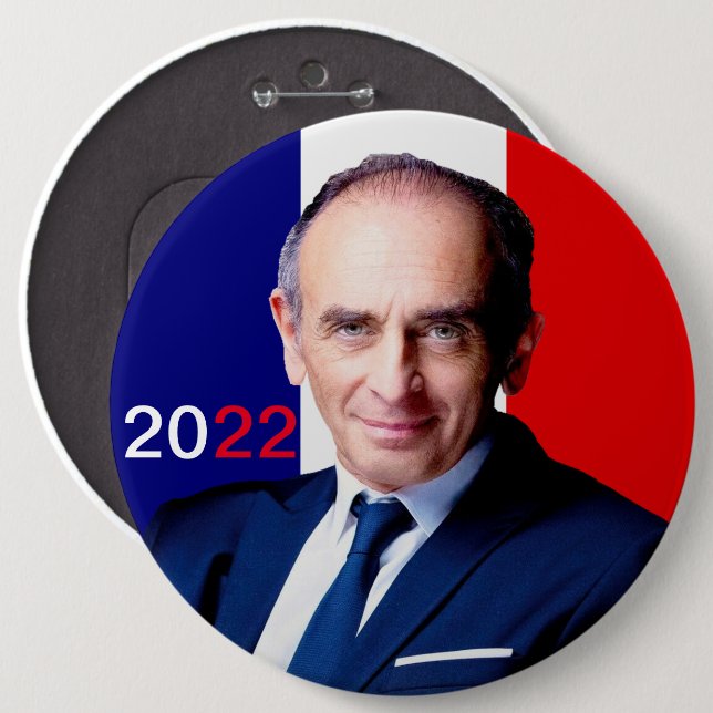 Bóton Redondo 15.24cm Badge rond 15 cm Zemmour 2022 (Frente & Verso)
