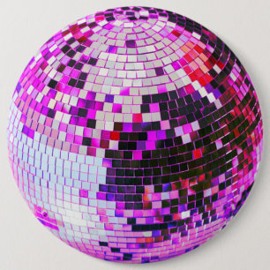 Bóton Redondo 15.24cm Balança de discoteca retrorativa brilha no anivers