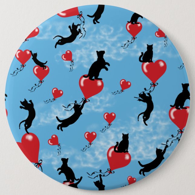 Bóton Redondo 15.24cm Balões vermelhos voadores (Frente)