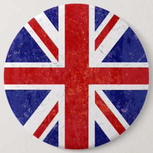 Bóton Redondo 15.24cm Bandeira britânica retrô
