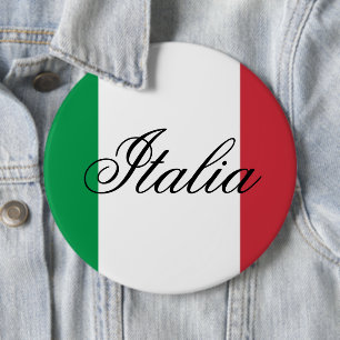 Bóton Redondo 15.24cm Bandeira da Itália Orgulho Italiano País Europa