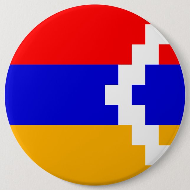 Bóton Redondo 15.24cm Bandeira de Artsakh (Nagorno-Karabakh) (Frente)