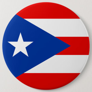 Bóton Redondo 15.24cm bandeira de Porto Rico
