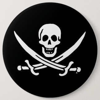 Bóton Redondo 15.24cm Bandeira pirata de Jolly roger