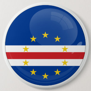 Bóton Redondo 15.24cm Bandeira redonda ícone Cabo Verde