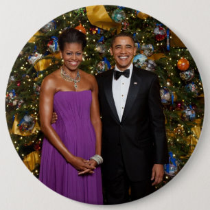 Bóton Redondo 15.24cm Barack Obama Presidente dos EUA Casa Branca Natal