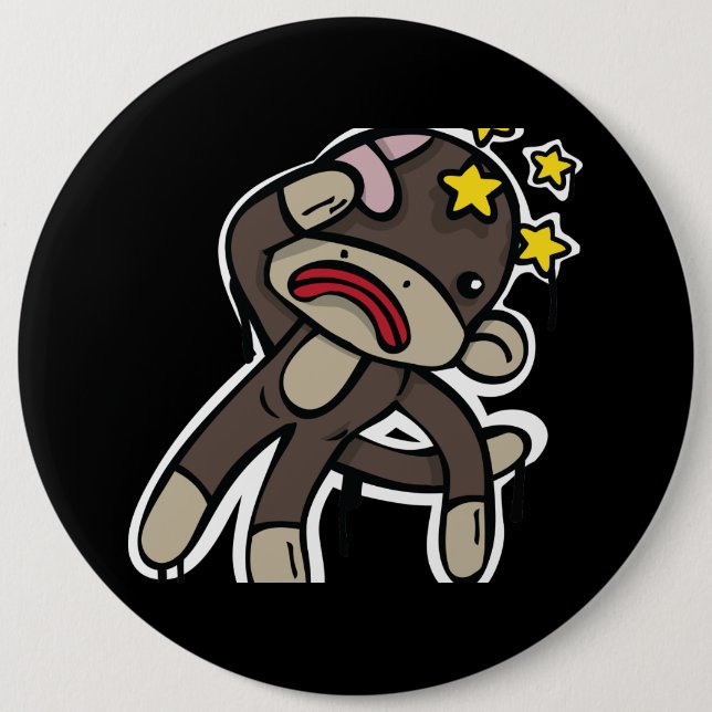 Bóton Redondo 15.24cm Bater no SOCK MONKEY (Frente)