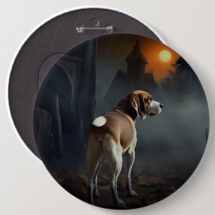 Bóton Redondo 15.24cm Beagle Halloween Assustador