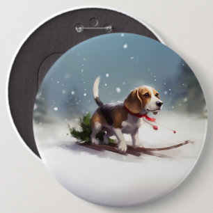 Bóton Redondo 15.24cm Beagle Natal neve inverno