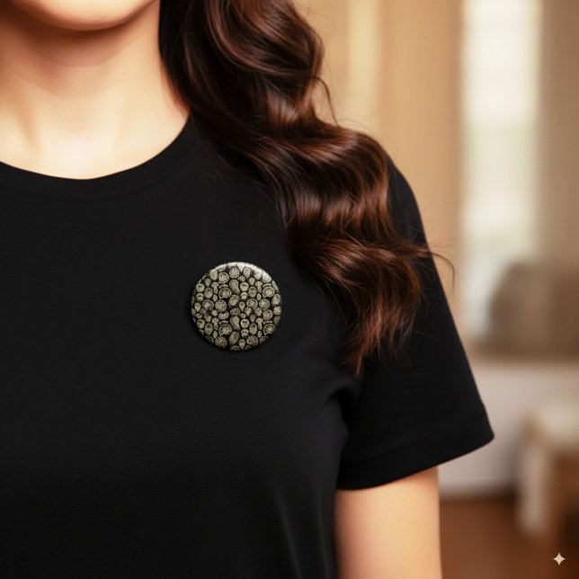 Bóton Redondo 15.24cm Beige venenoso fóssil trilobite padrão amonita (Criador carregado)