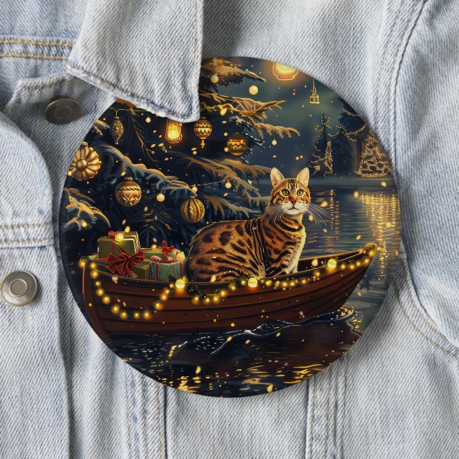 Bóton Redondo 15.24cm Bengala Cat Natal Viagem Festiva (In Situ)